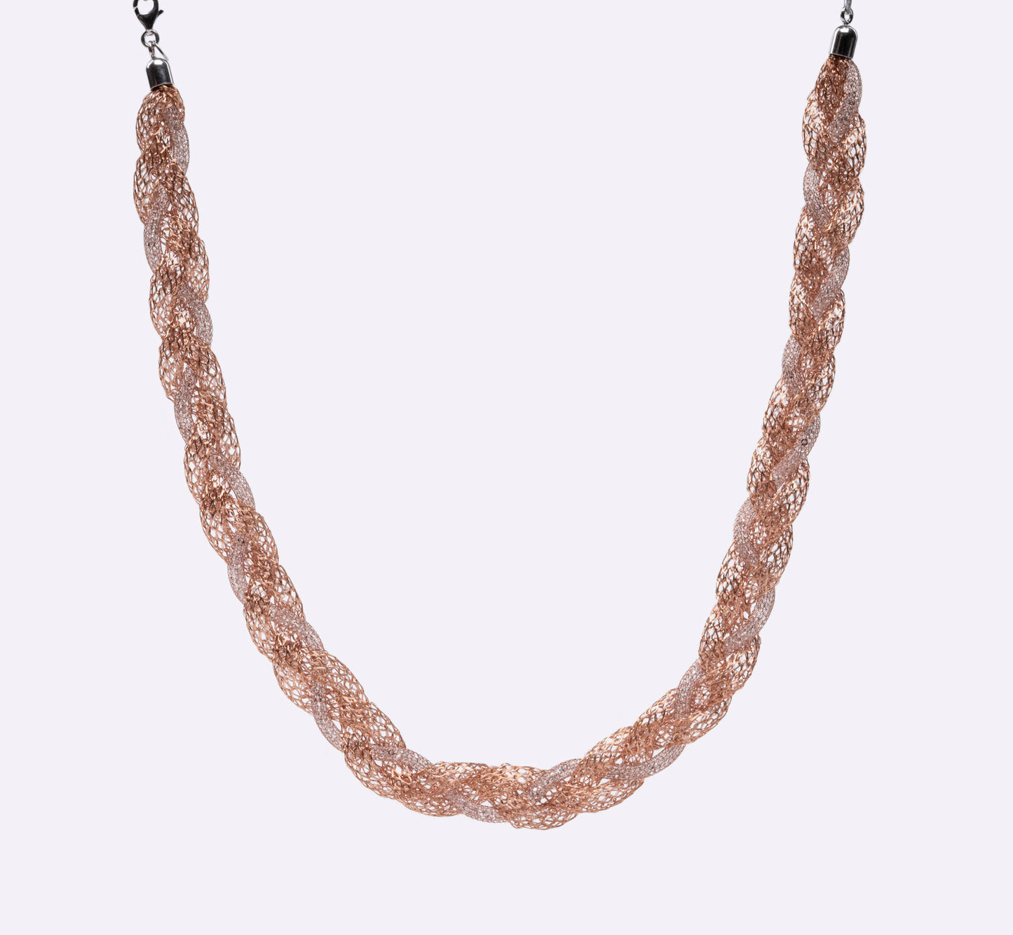 Necklace “Jersey Memory Crystal” - pink gold