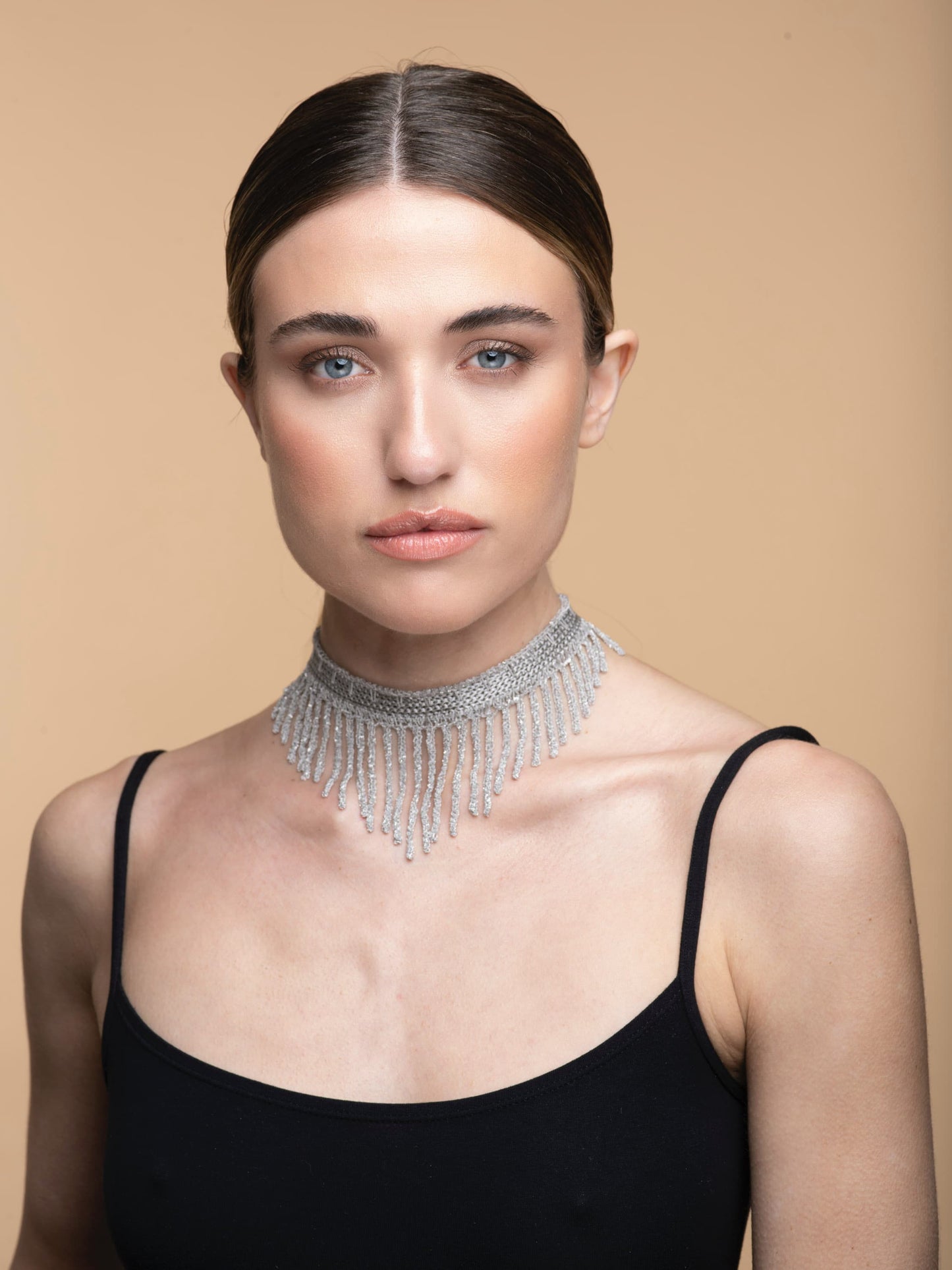 Handcrafted Silver Collar with Fringes