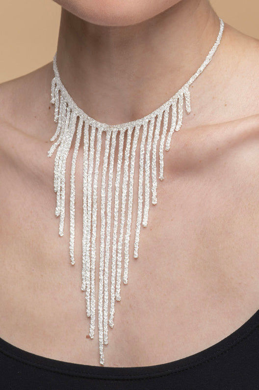 Handcrafted Silver Necklace “Bride Fringe” - 4 colors