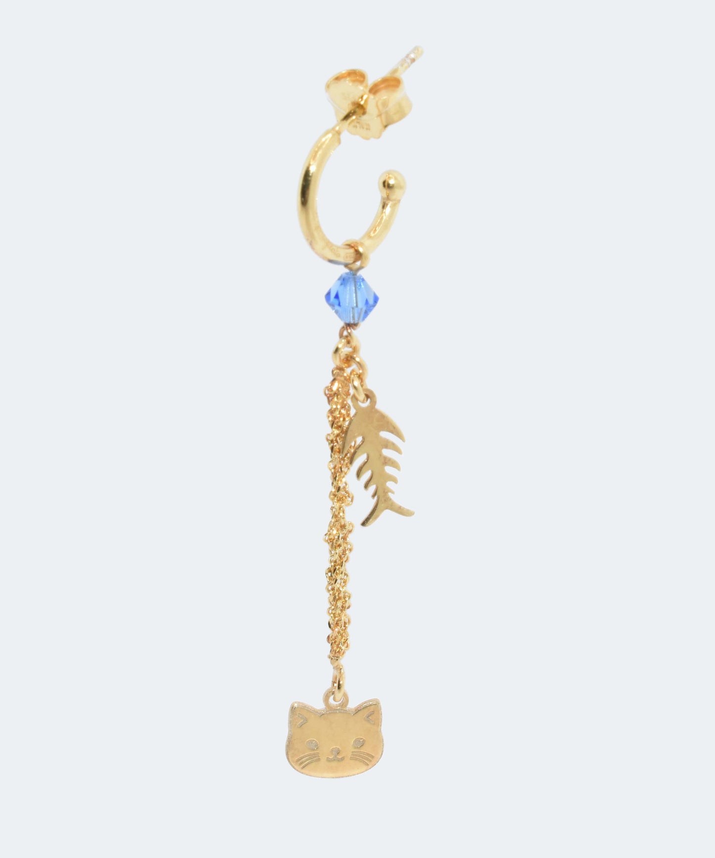 Single Earring “Cat & Fishbone” - 3 colors